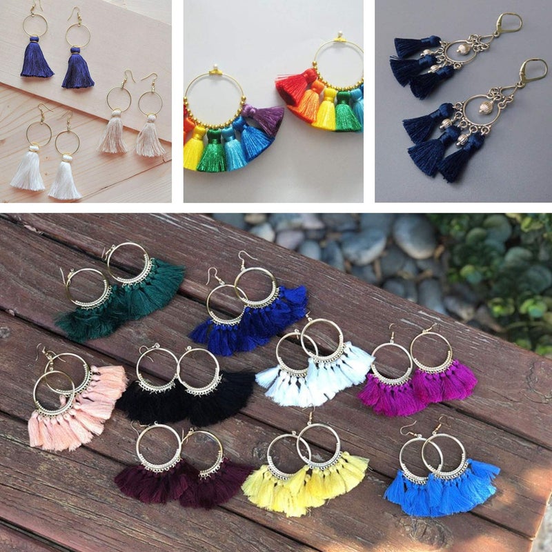 ALEXCRAFT Wholesale Mini Tassel Charms Tiny Short Cotton Thread Tassels Bulk for Crafts and Jewelry Making (95-100PCS - Image 5